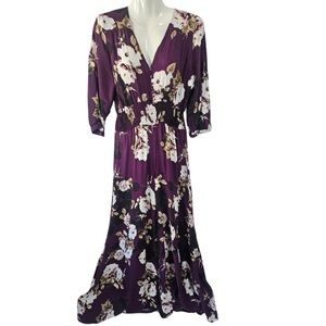 Jaase Wide Leg floral Leah Plum Skies Jumpsuit XS